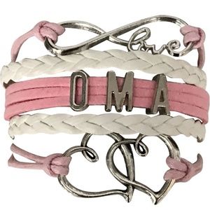 Oma Bracelet, Oma Jewelry, Pink Grandma Jewelry